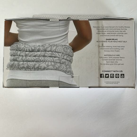 Gaiam Relax Lavender Lower Back Wrap Scented Wrap for Warm or Cool Therapy - Picture 4 of 5